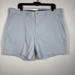 GAP Light Blue Clean Cut Flat Front 100% Cotton Shorts Men 38 Khaki Chino 7"